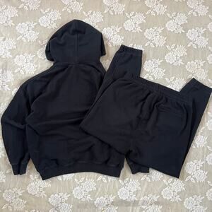 Oak + Fort Black Hoodie & Jogger Set Size M